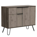 Core Nevada small sideboard with 2 doors and drawer in grey & smoked oak effect-0
