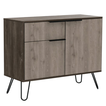 Core Nevada small sideboard with 2 doors and drawer in grey & smoked oak effect-0