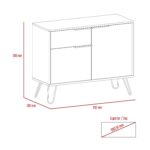 Core Nevada small sideboard with 2 doors and drawer in grey & smoked oak effect-24286