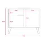 Core Nevada small sideboard with 2 doors and drawer in grey & smoked oak effect-24285
