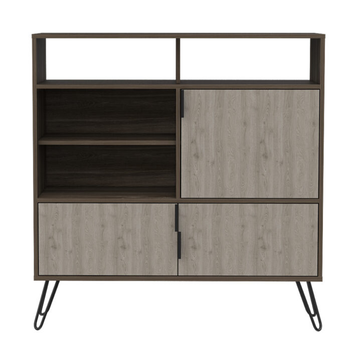 Core Nevada high sideboard in grey & smoked oak effect-24292