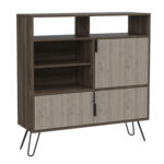 Core Nevada high sideboard in grey & smoked oak effect-0