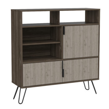 Core Nevada high sideboard in grey & smoked oak effect-0