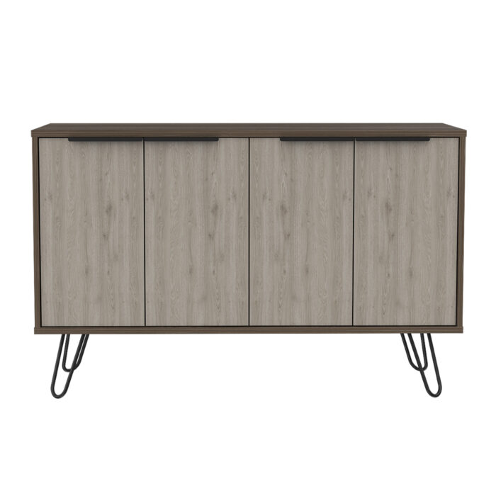 Core Nevada large 4 door sideboard in grey & smoked oak effect-24295