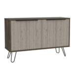Core Nevada large 4 door sideboard in grey & smoked oak effect-0