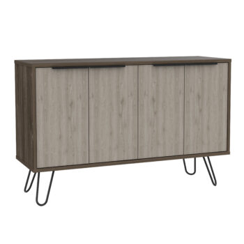 Core Nevada large 4 door sideboard in grey & smoked oak effect-0