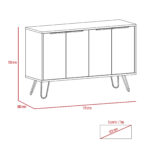 Core Nevada large 4 door sideboard in grey & smoked oak effect-24294