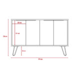 Core Nevada large 4 door sideboard in grey & smoked oak effect-24293