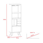 Core Nevada Tall Drinks Cabinet in grey & smoked oak effect-24297