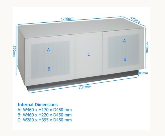 Alphason Element 120XL TV Unit in White, Black or Grey Glass-23175