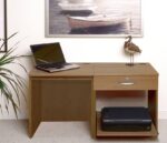 rwhites Small Office Desk Set 1 Single Drawers & Printer Shelf English Oak-0