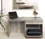 rwhites Small Office Desk Set 1 Single Drawers & Printer Shelf Grey Nebraska-0