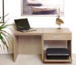 rwhites Small Office Desk Set 1 Single Drawers & Printer Shelf Sandstone-0