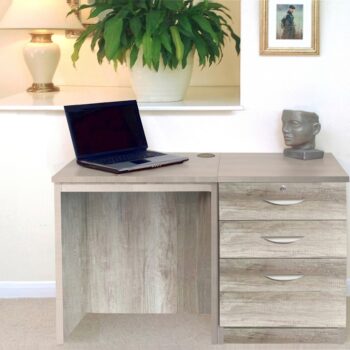 rwhites Small Office Desk Set 2 with 2 plus 1 filing Drawer Pedestal Grey Nebraska-0
