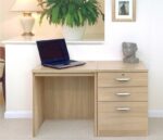 rwhites Small Office Desk Set 2 with 2 plus 1 filing Drawer Pedestal Sandstone-0