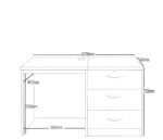 rwhites Small Office Desk Set 3 with 3 Drawer Pedestal Classic Oak-22936