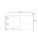 rwhites Small Office Desk Set 4 with 2 filing Drawer Pedestal Black Havana-22973