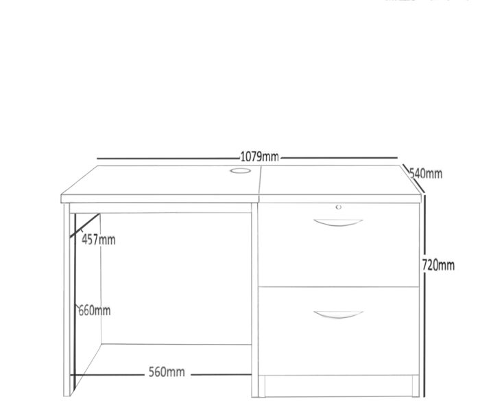 rwhites Small Office Desk Set 4 with 2 filing Drawer Pedestal Sandstone pre-assembled-22998
