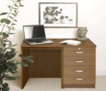rwhites Small Office Desk Set 5 with 4 Drawer Pedestal English Oak - pre-assembled-0