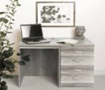 rwhites Small Office Desk Set 5 with 4 Drawer Pedestal Grey Nebraska pre-assembled-0