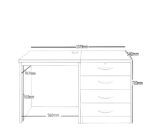 rwhites Small Office Desk Set 5 with 4 Drawer Pedestal Grey Nebraska pre-assembled-23104