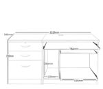 rwhites Set 6 Small Computer Desk with 2 plus 1 filing Drawer Pedestal Satin White - pre-assembled-23115