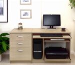 rwhites Set 6 Small Computer Desk with 2 plus 1 filing Drawer Pedestal Sandstone - pre assembled-0