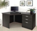 rwhites Set 7 Corner Desk with 2 plus 1 filing Drawer Pedestal Black Havana - Pre-Assembled-0