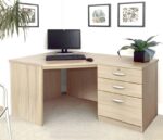 rwhites Set 7 Corner Desk with 2 plus 1 filing Drawer Pedestal Sandstone - pre-assembled-0