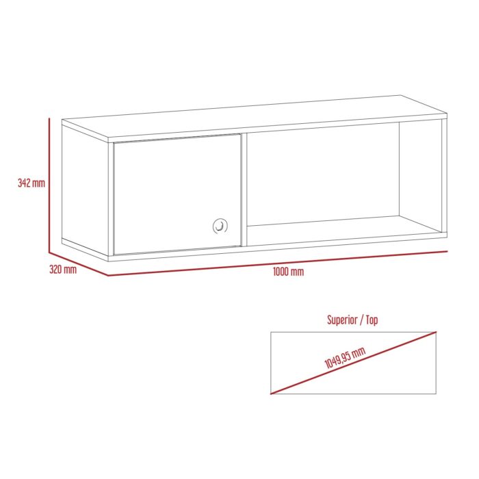 Core Vegas wall storage unit in bleached oak-24418