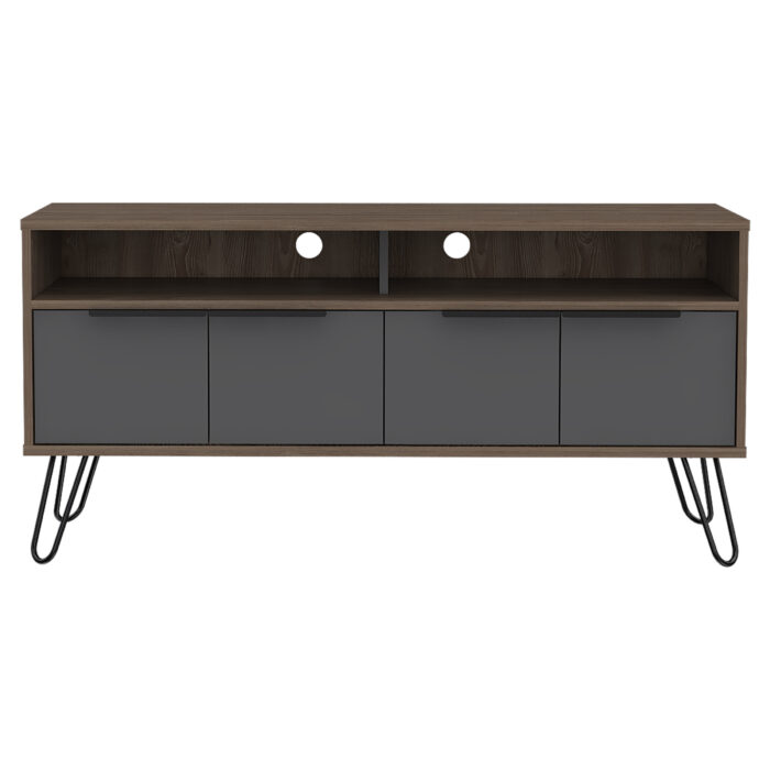 Core Vegas wide screen TV rack with 4 doors in bleached oak-24316