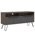 Core Vegas wide screen TV rack with 4 doors in bleached oak-0