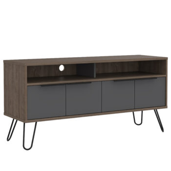 Core Vegas wide screen TV rack with 4 doors in bleached oak-0