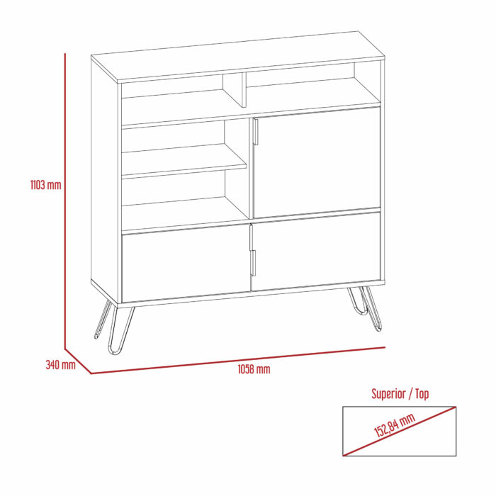 Core Vegas high sideboard in bleached oak-24401