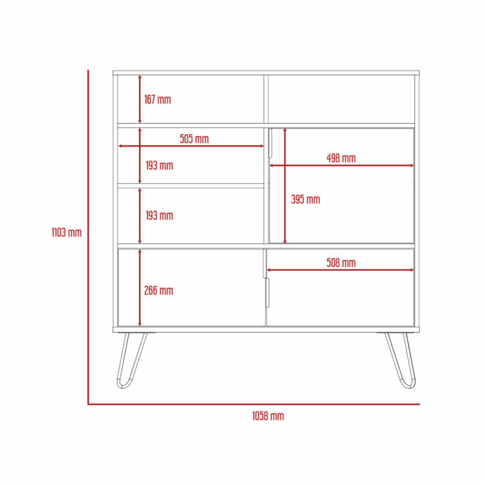 Core Vegas high sideboard in bleached oak-24400