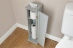 GFW Colonial Toilet Roll Holder Cupboard in Grey-23893