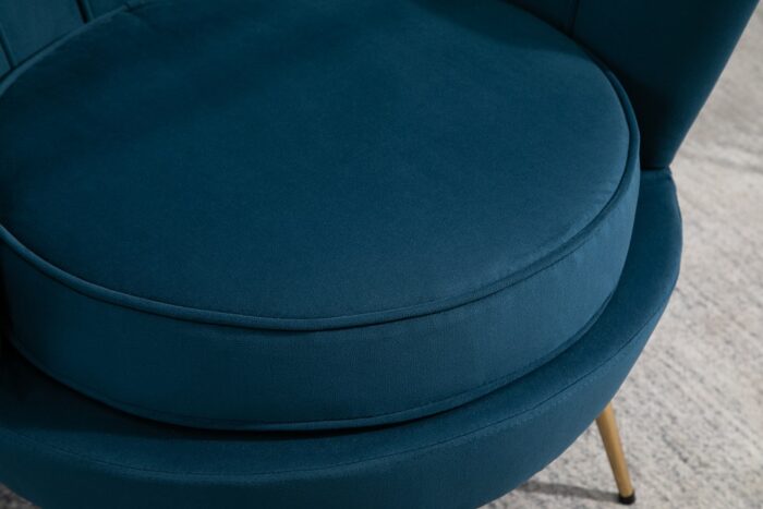 Birlea Ariel 1 Seat Accent Chair in Blue soft touch fabric with Gold Legs-24686