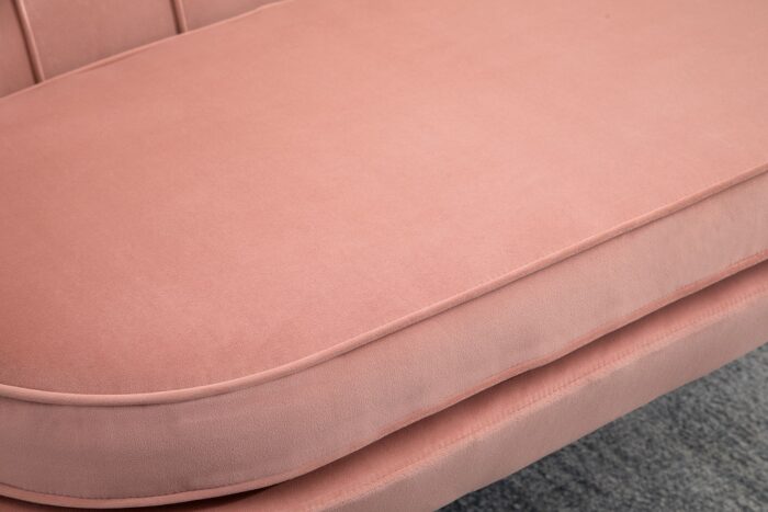 Birlea Ariel 2 Seater Sofa in Coral Pink soft touch fabric with Gold Legs-24612