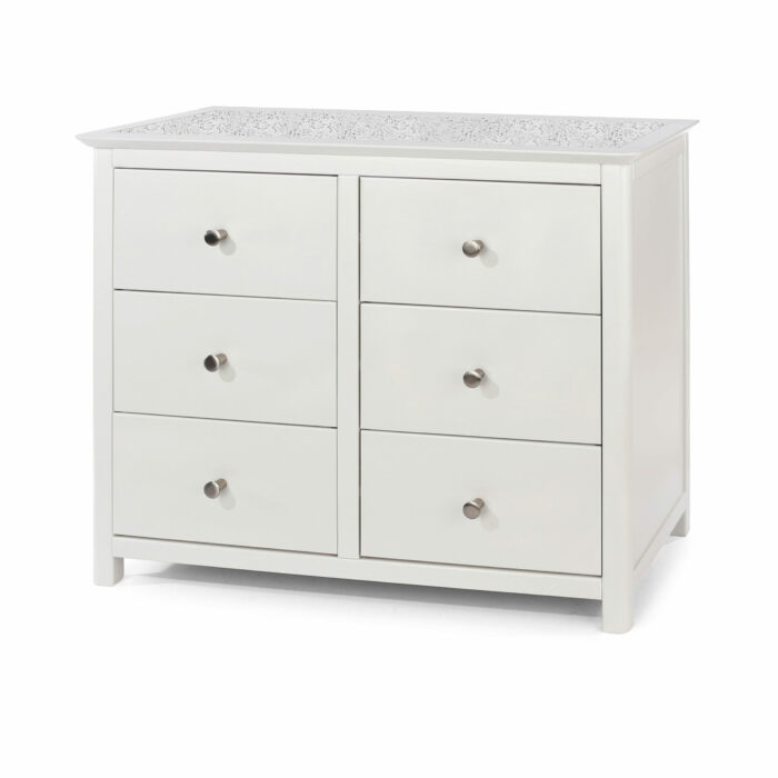 Core Stirling 3+3 dr wide chest in stone white-24603
