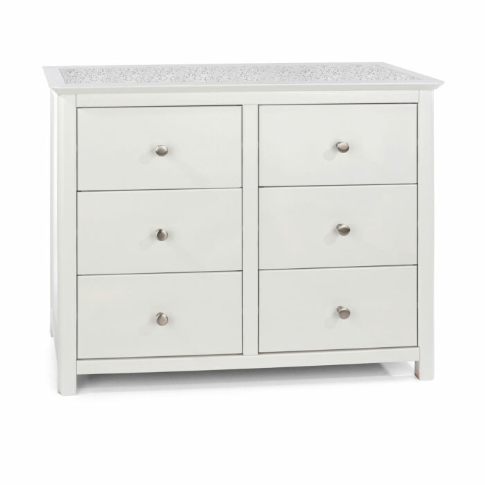 Core Stirling 3+3 dr wide chest in stone white-0