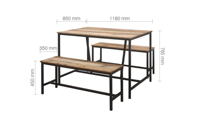 Birlea Urban Dining table and bench set-24675