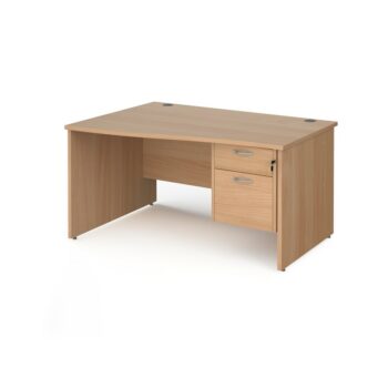 DAMS Maestro 25 left hand wave desk with 2 drawer pedestal-0