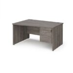 DAMS Maestro 25 left hand wave desk with 2 drawer pedestal-26552