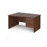 DAMS Maestro 25 left hand wave desk with 2 drawer pedestal-26550