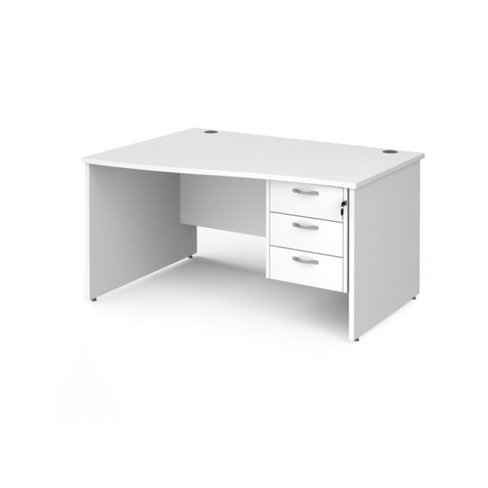 DAMS Maestro 25 left hand wave desk with 3 drawer pedestal-26559