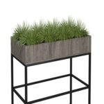 DAMS Flux modular storage double wooden planter box with plants-27163