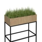 DAMS Flux modular storage double wooden planter box with plants-27162