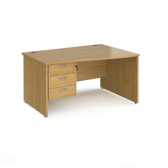 DAMS Maestro 25 right hand wave desk with 3 drawer pedestal-26565