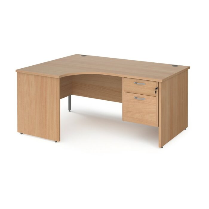 DAMS Maestro 25 left hand ergonomic desk with 2 drawer pedestal-0