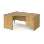 DAMS Maestro 25 left hand ergonomic desk with 2 drawer pedestal-26594